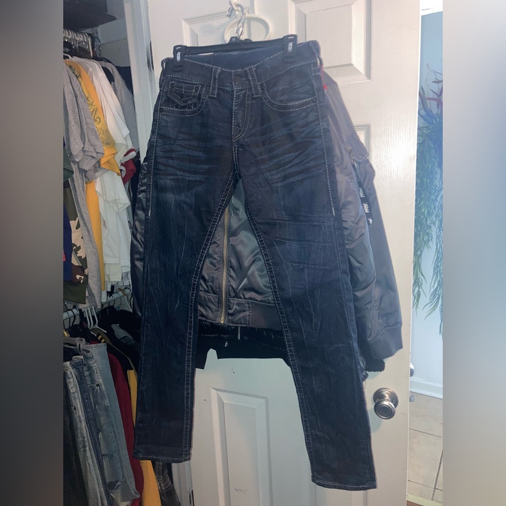 Vintage Men's Dark Navy True Religion with gray stitching NWOT